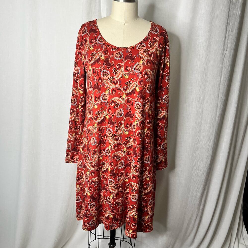 Stitch Fix Nine Britton Paisley Long Sleeve Swing Dress Small NWT